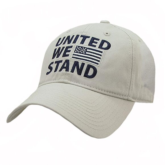 Rapid Dominance Polo Style USA United We Stand Flag Baseball Cap Beige Buckle - Picture 1 of 3